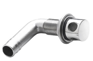 Air-vent nipple S/S 316 for hose Ø 16 mm angled