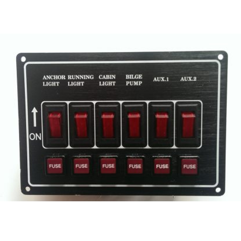 Switch Panel 6 Gang Fused Splashproof