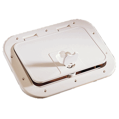 Rectangular Lock-Handle Access Hatch White 180x280mm dia.-0