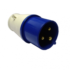 Waveline Industrial Plug 16A 220-250VAC 2P+E IP44Blue-0