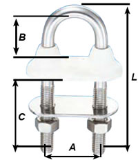 Wichard U Bolt Watertight 10mm x 90mm-2245