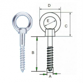 Eye-bolt with wide opening eye 5 x 50mm-0