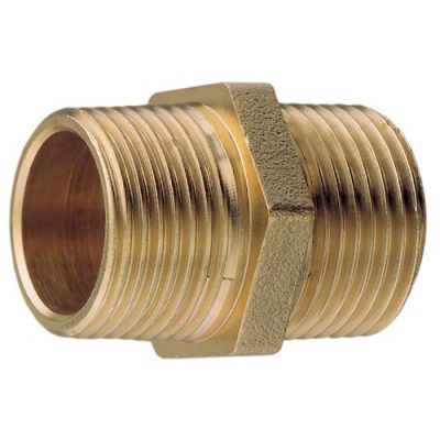 BRASS EQUAL HEX NIPPLE 3/8"BSPT