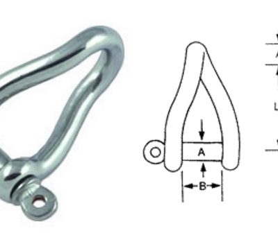 Round Twisted Shackle Stainless Steel (AISI 316) Forged Pin 10mm-0