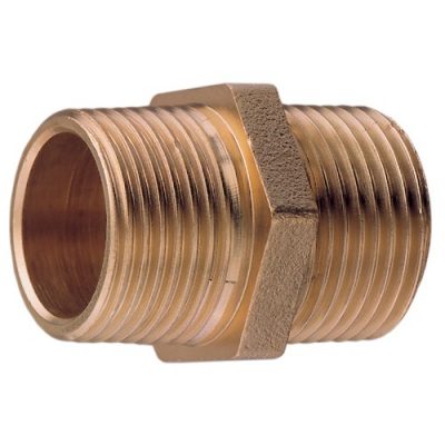 BRONZE EQUAL HEX NIPPLE 1-1/2"BSPT