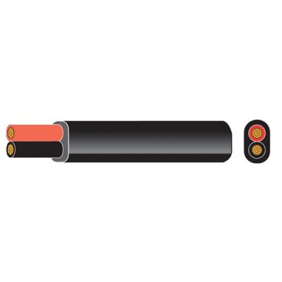 2 CORE TW FLAT CABLE 44/0.30 3.0mm BLACK