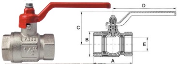 Ball Valve Female/Female Valve 1 1/2" BSP-0