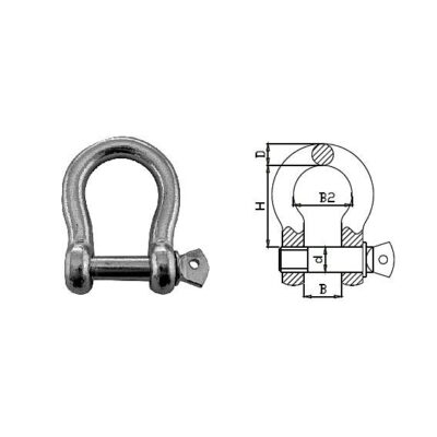 Bow Shackle - Hot Dip Galvanised 12mm