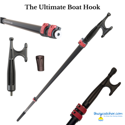 Thermoplastic Black Boat Hook with 316 Stainless Steel Connector and Telescopic Pole