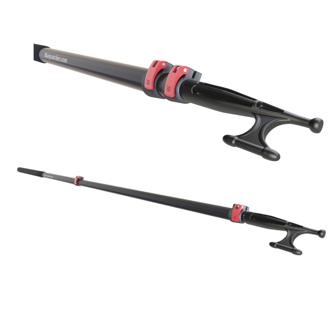 Compact Thermoplastic Black Boat Hook with 316 Stainless Steel Connector and Telescopic Pole - Image 4