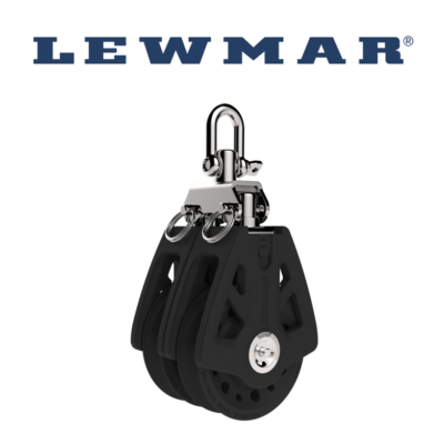 Lewmar 60MM Synchro Block Double (Black) (Part Number: 29926002BK)