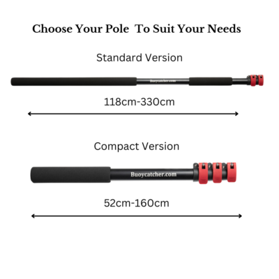 Compact Thermoplastic Black Boat Hook with 316 Stainless Steel Connector and Telescopic Pole